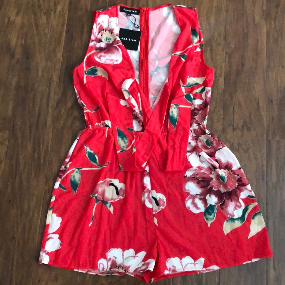 NEW ASOS Parisian Romper - Red - Size 8 - Picture 2 of 3
